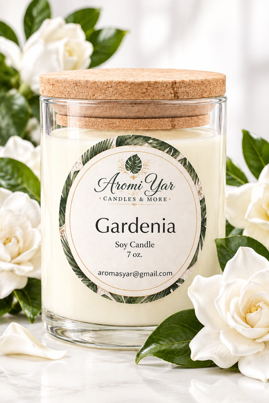 GARDENIA – VELA ARTESANAL (7 oz)